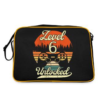 Niveau 6 Hommes Débloqués Guys Gamer 6 Anniversaire - Sac Retro - noir/or - Dos