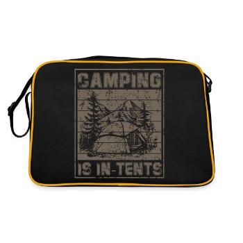 Camping Camper Outdoor Sommer Design - Retro Tasche - Schwarz/Gold - Hinten