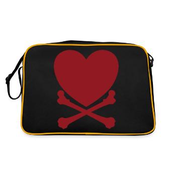 Cœur avec cadeau en os pour Heartbreaker - Sac Retro - noir/or - Dos