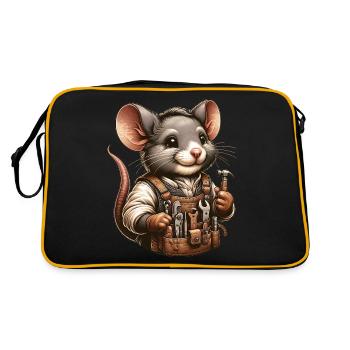 Cute Mouse Craftsman - Retro Bag - black/gold - Back