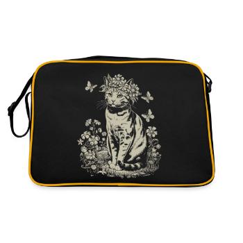 Magie des chats et papillons : l’art cottagecore - Sac Retro - noir/or - Dos
