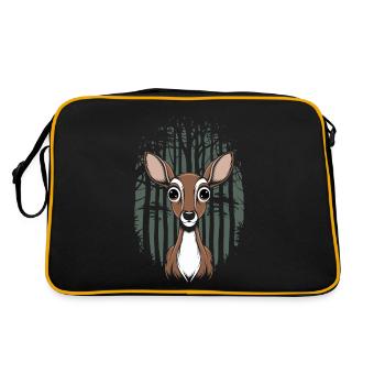 Cottagecore Cerf Dans Les Bois Nature Motif - Sac Retro - noir/or - Dos