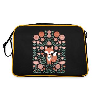 Renard cottagecore dans la mer de fleurs - Sac Retro - noir/or - Dos