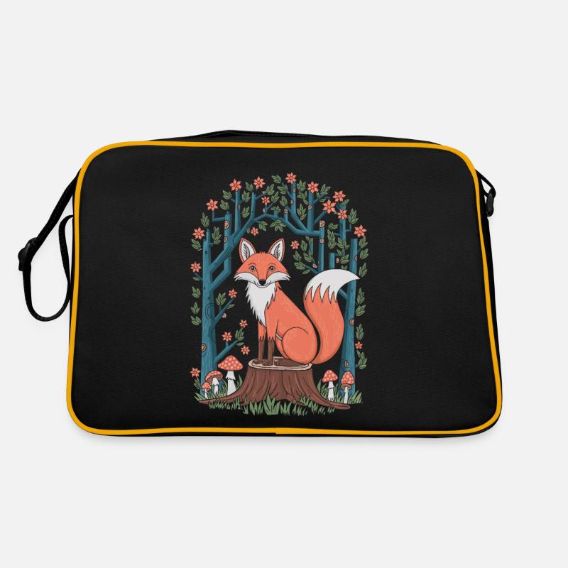 Cottagecore Fuchs im Märchenwald Retro Tasche