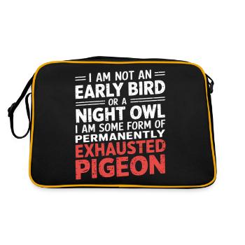 Not Early Bird or Night Owl Just Always Exhausted2 - Retro Tasche - Schwarz/Gold - Hinten