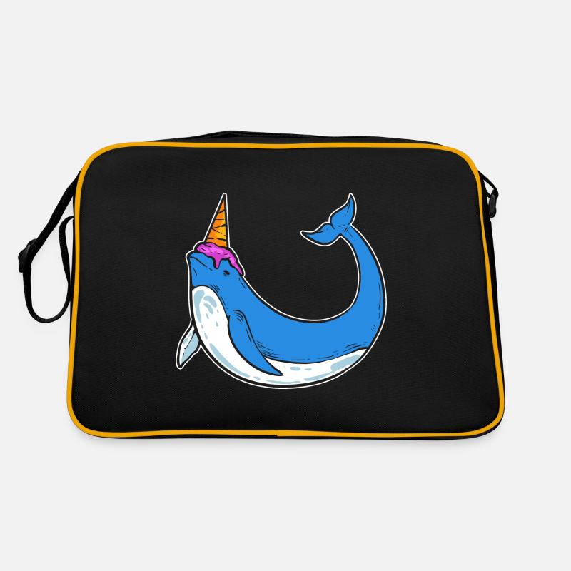 Eiscreme Narwhal Naschkatze Gift Retro Tasche