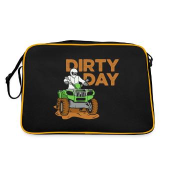 Dirty Day ATV Design für Quad-Fahrer - Retro Tasche - Schwarz/Gold - Hinten