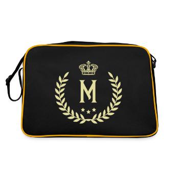 M Letter Wreath - Retro Bag - black/gold - Back