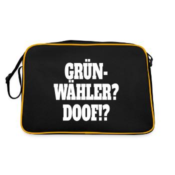 Witze Grüne Die Grünen Habeck Baerbock Partei - Retro Tasche - Schwarz/Gold - Hinten