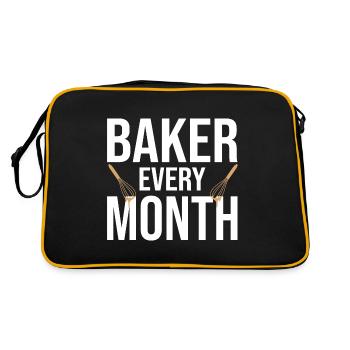 Bäcker - Retro Tasche - Schwarz/Gold - Hinten
