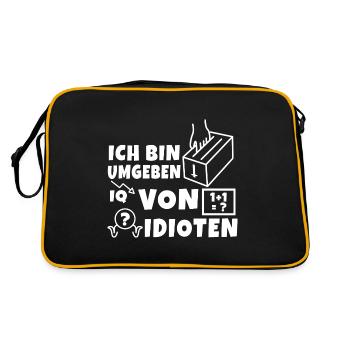 Ich bin umgeben von idioten - Retro Tasche - Schwarz/Gold - Hinten