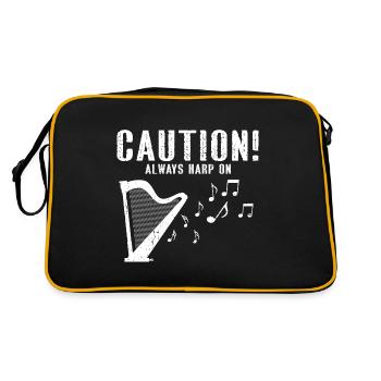 Conception de harpe pour harpiste et joueur de harpe - Sac Retro - noir/or - Dos