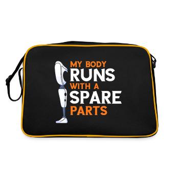 Artificial Limb Design for Prosthetic Leg - Retro Bag - black/gold - Back