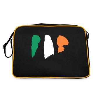 Ireland Flag - Brush Stripes - Retro Bag - black/gold - Back