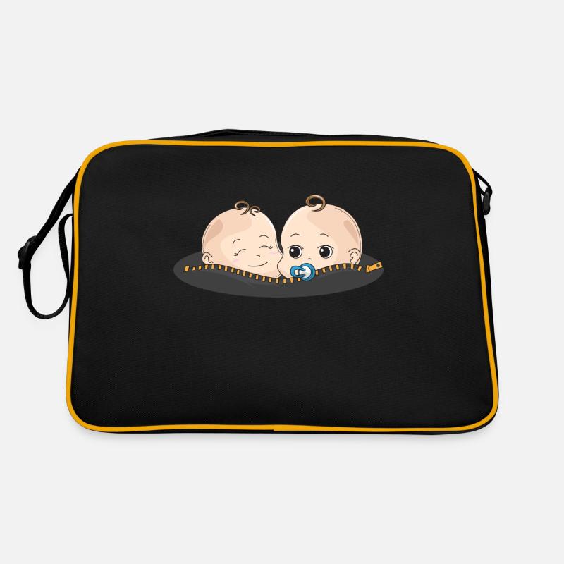 Zwillinge Baby Schnuller Geschenk Babybauch Retro Tasche