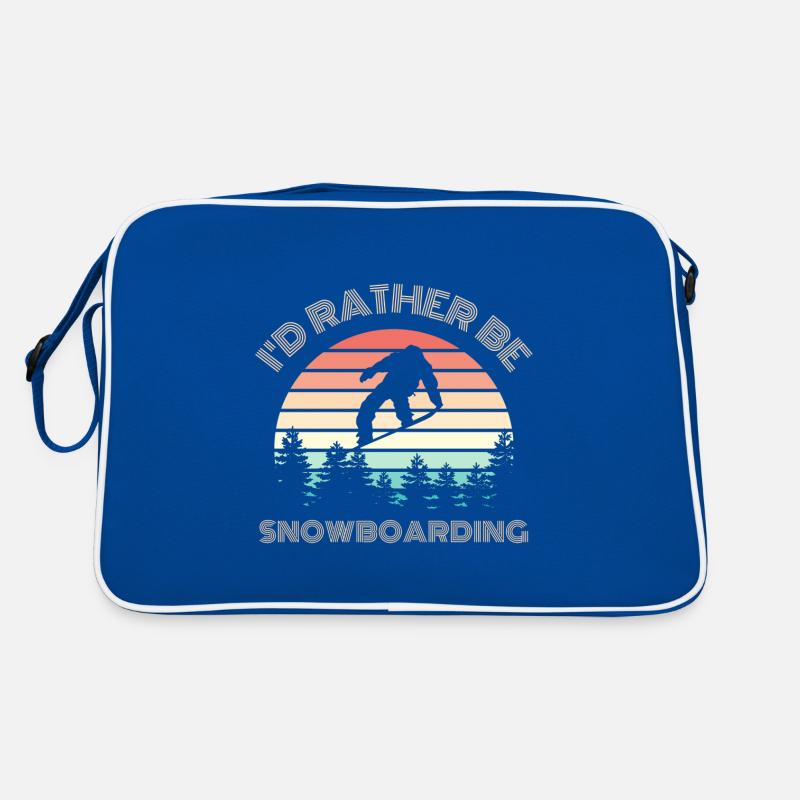 I'D RATHER be snowboarding saying Retro Bag