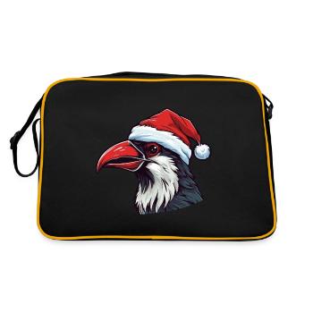 Crow Raven Christmas Animal Portrait Xmas - Retro Bag - black/gold - Back