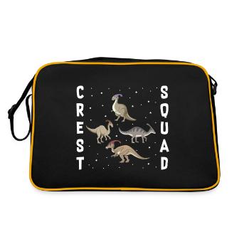 Parasaurolophus for dinosaurs and fosil hunters - Retro Bag - black/gold - Back