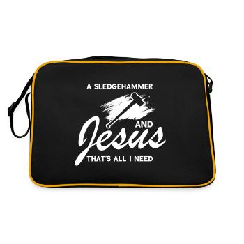 House demolition and house renovation - Retro Bag - black/gold - Back