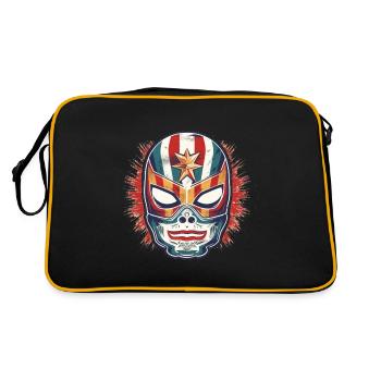 Lucha Libre Mexikanische Wrestling Maske Luchador - Retro Tasche - Schwarz/Gold - Hinten