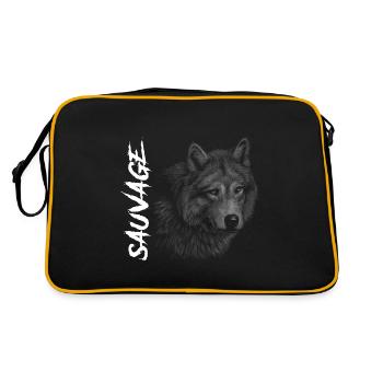 WILD WOLF - Retro Bag - black/gold - Back