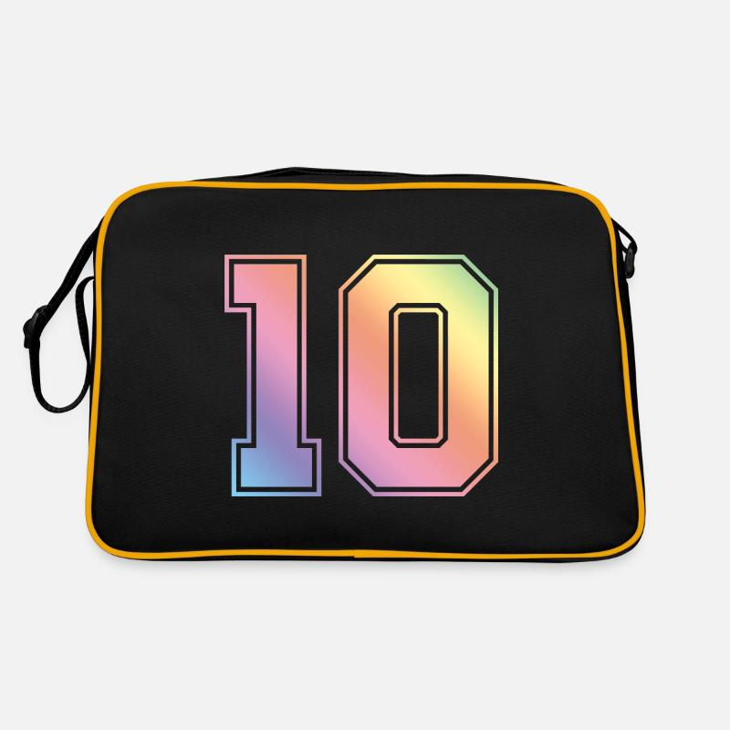 10 Zahl Bunt Retro Tasche