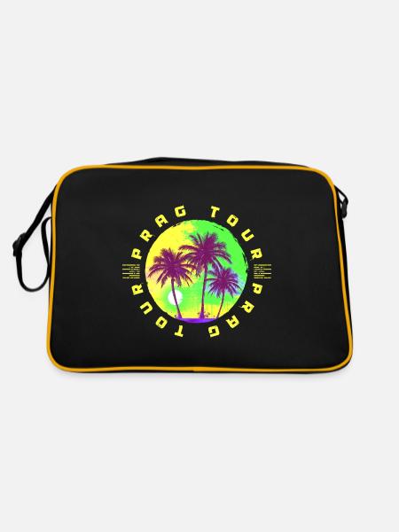 Prague Tour Palm Trees Holidays - Retro Bag - black/gold - Back