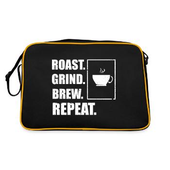 Barista Saying Coffee Coffeeshop Papa - Retro Bag - black/gold - Back
