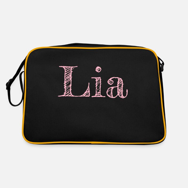 Lia - Retro Tasche - Schwarz/Gold