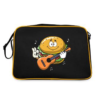 Guitariste Guitare Burger Musicien Musique Groupe Guitare - Sac Retro - noir/or - Dos