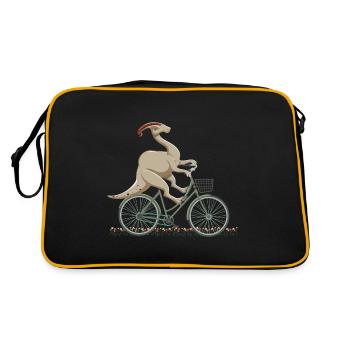 Parasaurolophus for dinosaurs and fosil hunters - Retro Bag - black/gold - Back