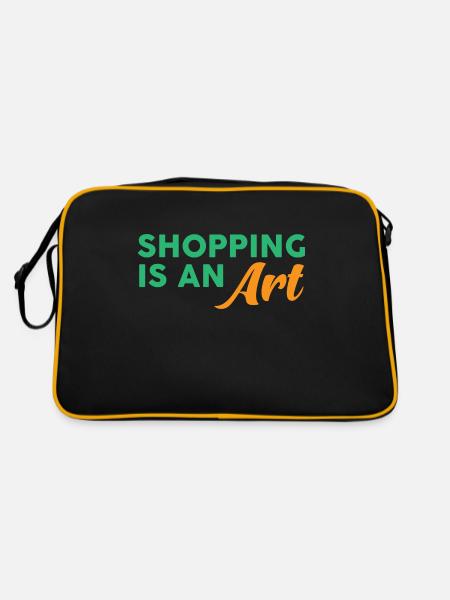 Shopping is an art - Retro Bag - black/gold - Back