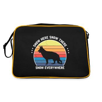Militär Design Polizei Hund Deutscher Schäfer - Retro Tasche - Schwarz/Gold - Hinten
