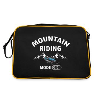 Schneemobilfahrer und Skidoo Design - Retro Tasche - Schwarz/Gold - Hinten