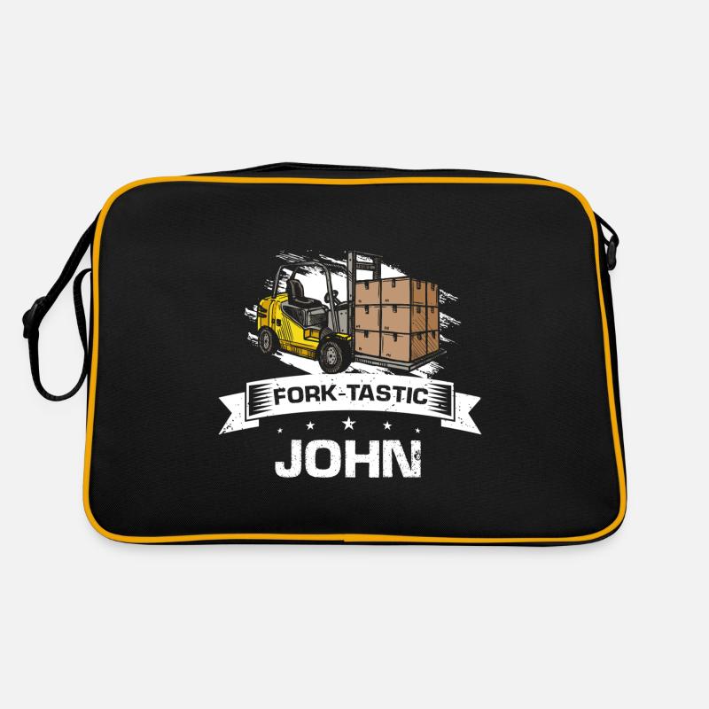 Gabelstaplerfahrer und Lagerhaus Gabestaplerfahrer - Retro Tasche - Schwarz/Gold