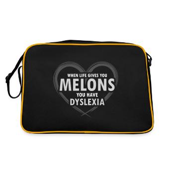Dyslexia Therapy for Dyslexia Month - Retro Bag - black/gold - Back