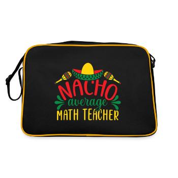 Mexican Food Nacho Math Teacher Mathematics - Retro Bag - black/gold - Back