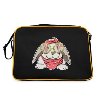 with glasses Rockabilly gift cute - Retro Bag - black/gold - Back