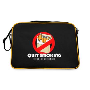 Arrêtez de fumer avant de vivre avec lui - Sac Retro - noir/or - Dos
