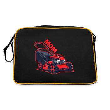Lawn mower mother mom protects child - Retro Bag - black/gold - Back