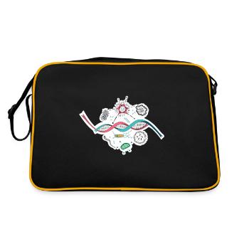 Biology Teacher DNA Bacteria Microbes T-Shirt - Retro Bag - black/gold - Back