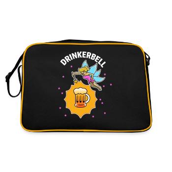 Drinkerbell Bier Zaubern Wortspiel - Retro Tasche - Schwarz/Gold - Hinten