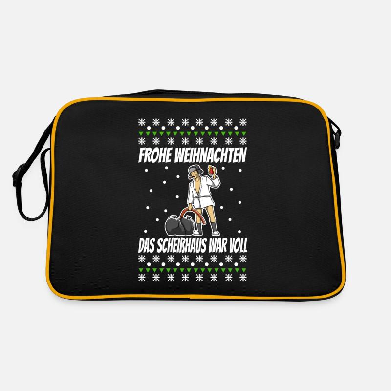 Frohe Weihnachten das Scheißhaus war voll Retro Tasche