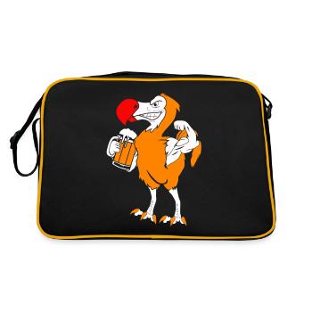 Dodo cadeau oiseau primitive fossil archéologie Geek - Sac Retro - noir/or - Dos