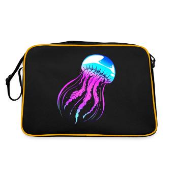 Qualle - Retro Tasche - Schwarz/Gold - Hinten