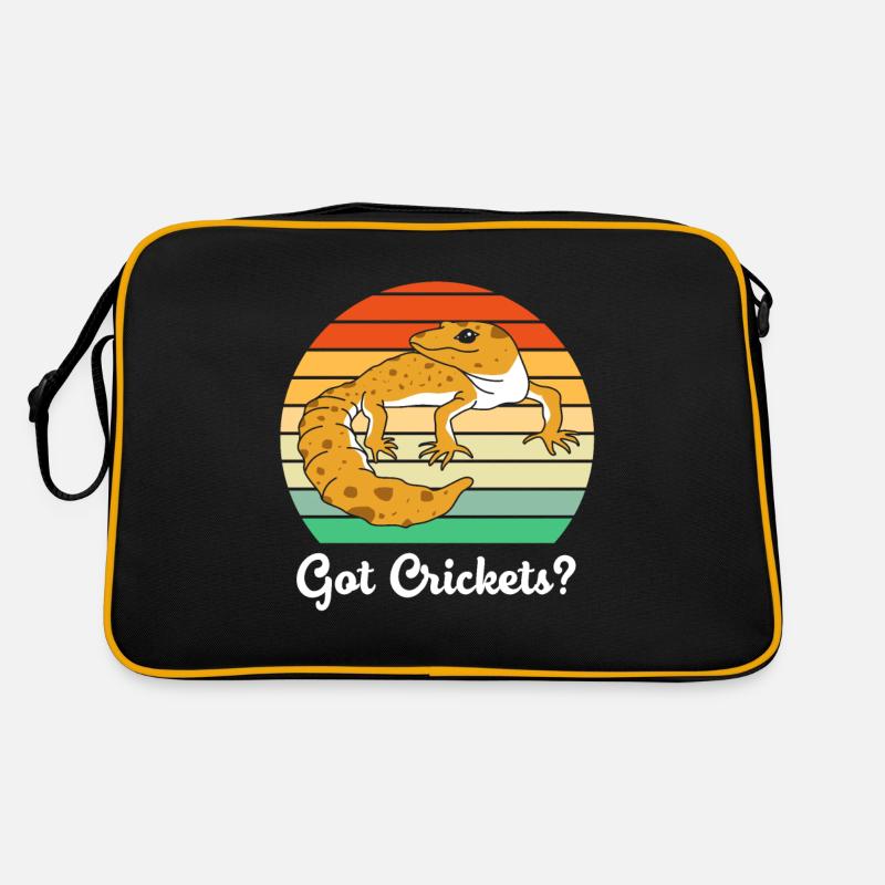 leopard gecko - Retro Bag - black/gold
