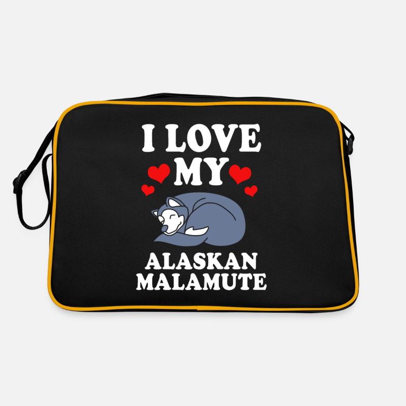 Malamute - Retro Tasche - Schwarz/Gold
