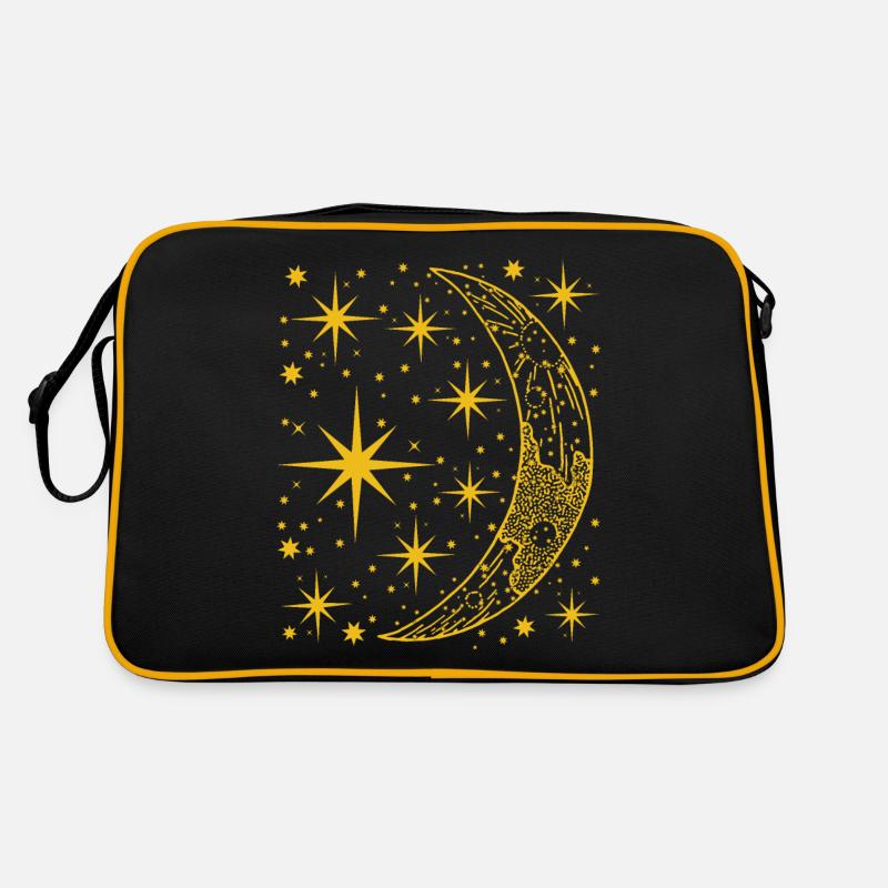 crescent moon. Night sky Retro Bag