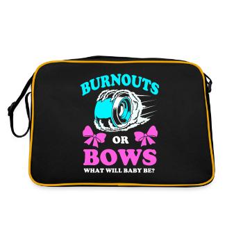 Gender Reveal Schwangerschaft - Retro Tasche - Schwarz/Gold - Hinten