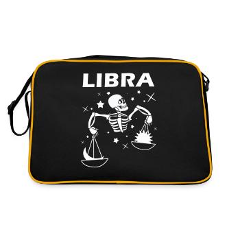 Libra Sternzeichen Waage Zodiac - Retro Tasche - Schwarz/Gold - Hinten